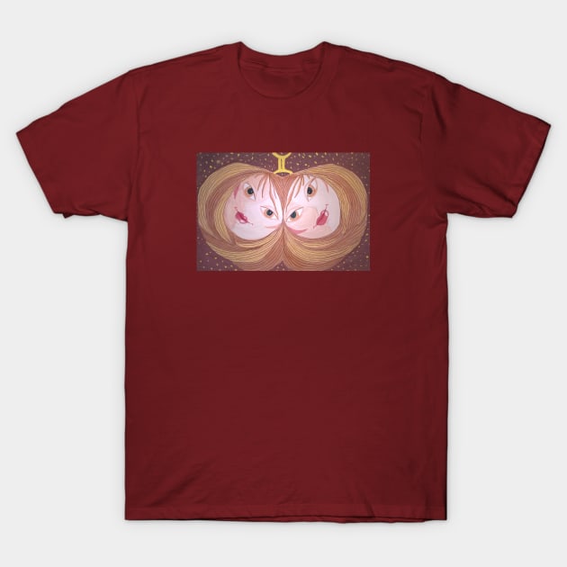 Gemini Zodiac Sign T-Shirt by Maltez